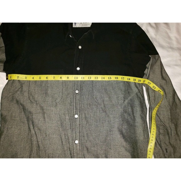 Sidian, Ersatz & Vanes Black Gray Button Down Heavy Cotton Shirt Size Small - Picture 3 of 5